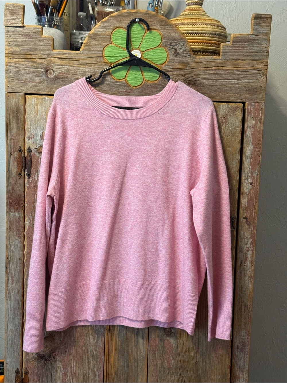 a new day Light Pink Heather Long Sleeve Crewneck Sweater XL NWOT
